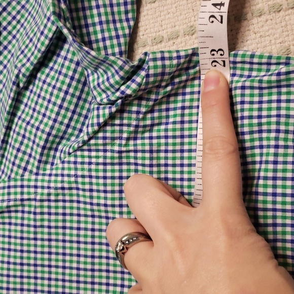 Ralph Lauren men's green/blue/white thin stripe button down longsleeve large - Picture 5 of 6